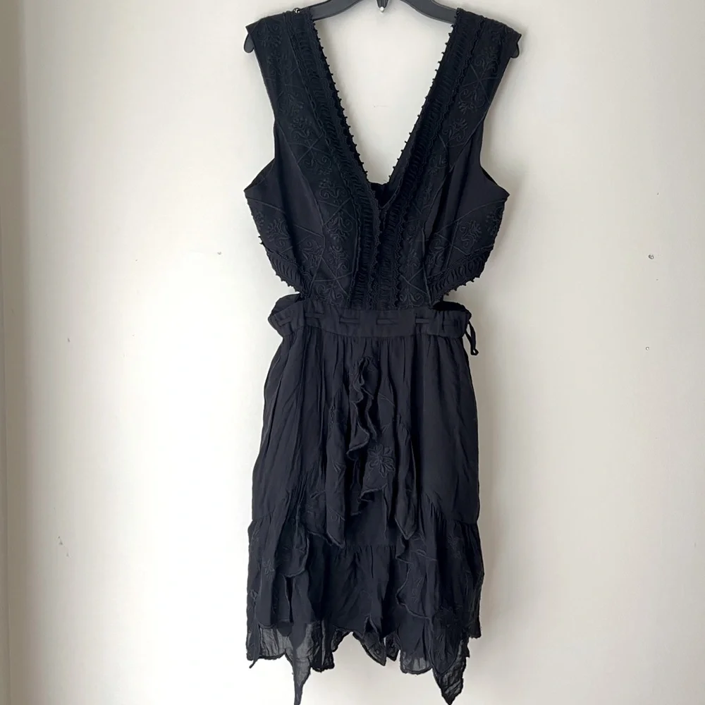 Free People Honeysuckle Rose Cut-Out Mini Dress Black Womems Size 6 ❤️NWT - Picture 3 of 8